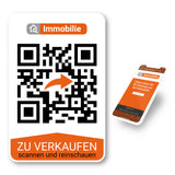 Immobilien-Banner-Aufkleber: Effektive Werbelösung mit integriertem QR-Code und Verwaltungs-App  (ZU VERKAUFEN / ZU VERMIETEN)