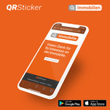 Immobilien-Banner-Aufkleber: Effektive Werbelösung mit integriertem QR-Code und Verwaltungs-App  (ZU VERKAUFEN / ZU VERMIETEN)