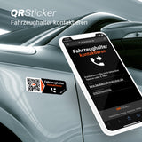 Fahrzeughalter kontaktieren Aufkleber für Ihr Fahrzeug, Kontaktdaten hinterlegen für Versicherungen, Schäden, Hinweise, Mit Smartphone App, auch geeignet für Fahrzeugflotten, Mietwagen uvm.
