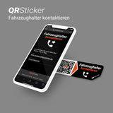 Fahrzeughalter kontaktieren Aufkleber für Ihr Fahrzeug, Kontaktdaten hinterlegen für Versicherungen, Schäden, Hinweise, Mit Smartphone App, auch geeignet für Fahrzeugflotten, Mietwagen uvm.