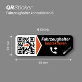 Fahrzeughalter kontaktieren Aufkleber für Ihr Fahrzeug, Kontaktdaten hinterlegen für Versicherungen, Schäden, Hinweise, Mit Smartphone App, auch geeignet für Fahrzeugflotten, Mietwagen uvm.