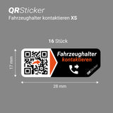 Fahrzeughalter kontaktieren Aufkleber für Ihr Fahrzeug, Kontaktdaten hinterlegen für Versicherungen, Schäden, Hinweise, Mit Smartphone App, auch geeignet für Fahrzeugflotten, Mietwagen uvm.