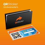 Glückwünsche! Aufkleber für Geburtstage, Hochzeiten, Taufen, Postkarten uvm. als digitale Grußkarte mit QR-Code und Smartphone App
