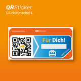 Glückwünsche! Aufkleber für Geburtstage, Hochzeiten, Taufen, Postkarten uvm. als digitale Grußkarte mit QR-Code und Smartphone App
