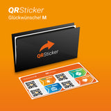 Glückwünsche! Aufkleber für Geburtstage, Hochzeiten, Taufen, Postkarten uvm. als digitale Grußkarte mit QR-Code und Smartphone App