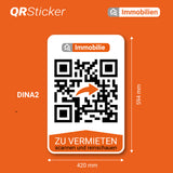 Immobilien-Banner-Aufkleber: Effektive Werbelösung mit integriertem QR-Code und Verwaltungs-App  (ZU VERKAUFEN / ZU VERMIETEN)