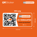 Immobilien-Banner-Aufkleber: Effektive Werbelösung mit integriertem QR-Code und Verwaltungs-App  (ZU VERKAUFEN / ZU VERMIETEN)