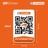 Immobilien-Banner-Aufkleber: Effektive Werbelösung mit integriertem QR-Code und Verwaltungs-App  (ZU VERKAUFEN / ZU VERMIETEN)