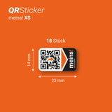 18x Meins! Gegenstände Personalisieren. Aufkleber mit dynamischen QR-Code und kostenloser Handy-App