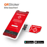 „Bitte beachten!“ Für Maschinen, Bedienungsanleitungen, Hinweise, Warnungen abrufbar per QR-Code, mit Smartphone App, geeignet für Industrie und Handwerk