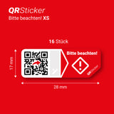 „Bitte beachten!“ Für Maschinen, Bedienungsanleitungen, Hinweise, Warnungen abrufbar per QR-Code, mit Smartphone App, geeignet für Industrie und Handwerk