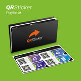 QRSticker Playlist Aufkleber zum Teilen und Verbreiten von Playlists, Musik für DJs und Events, mit Smartphone App, geeignet für Spotify, Apple Music, Amazon Music und co,